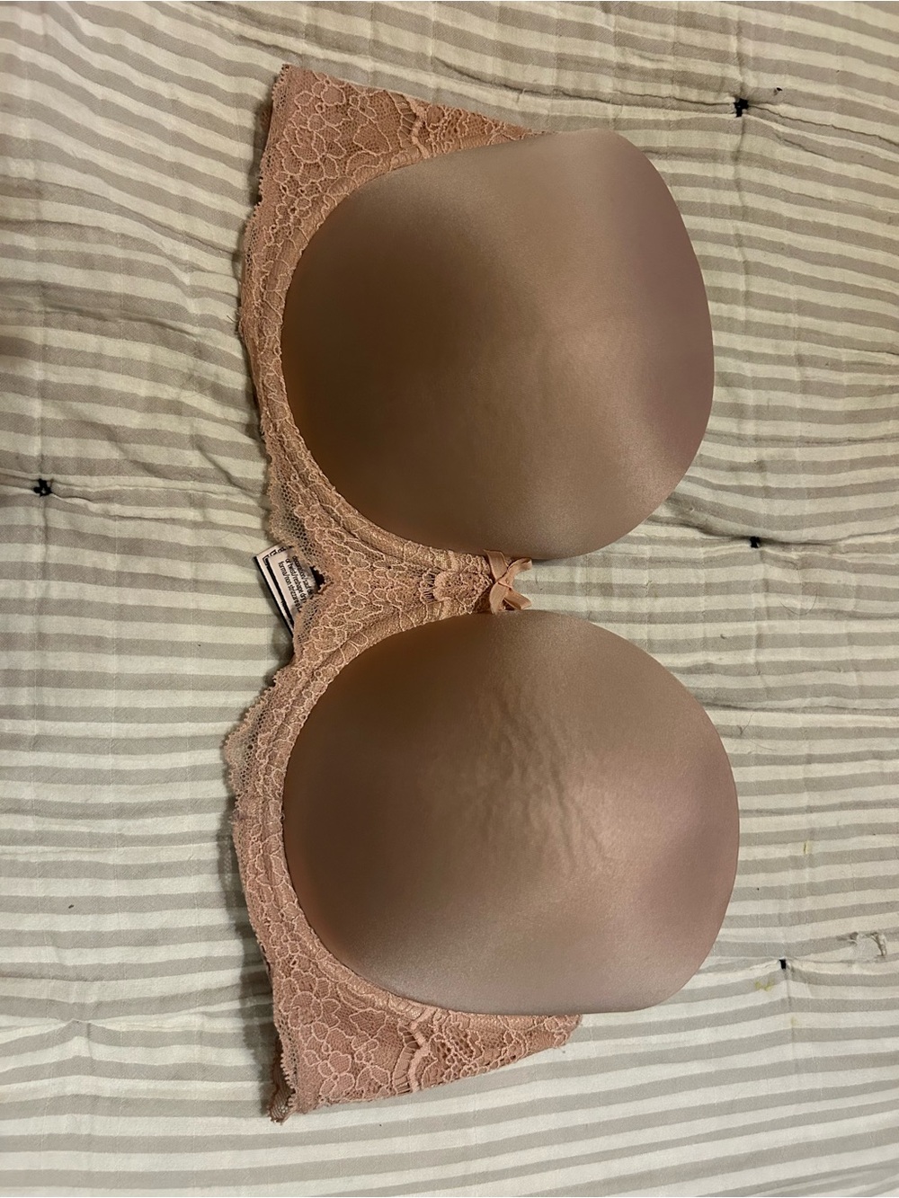 Victoria's Secret Dusty Rose Lace Strapless Push-Up Bra